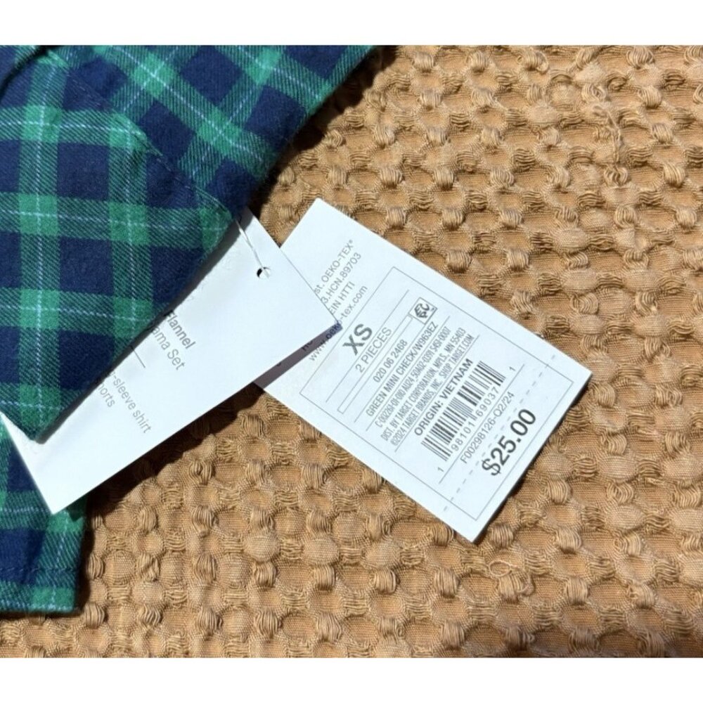 Women’s Flannel Long Sleeve Top and Shorts Pajama Set - Auden - XS - NWT - Picture 2 of 8